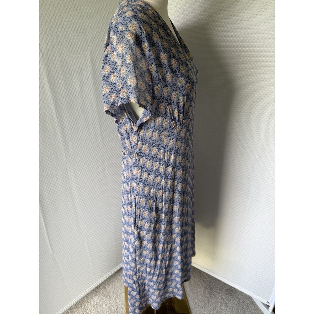 April Cornell XL Floral Blue Cottage Core Summer Sun Dress Pockets - Picture 6 of 14